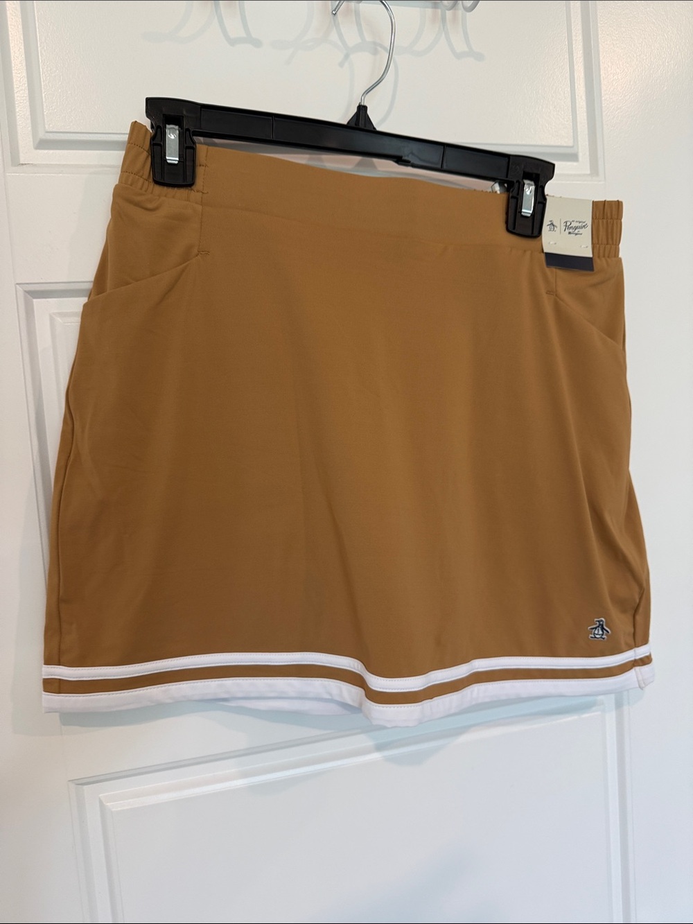 Original Penguin Tan Skort with White Stripe Hem